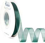 Ribbli Spruce Green Organza Ribbon,1/2 Inches x Continuous 50 Yard, Green Sheer Ribbon for Gift Wrapping,Cookie Wrapping,Wedding Decoration,All Crafting and Sewing
