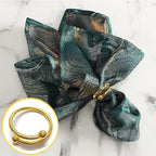 8 Pcs Gold Napkin Rings - Round Napkin Ring,Stainless Steel Napkin Rings,Metal Napkin Ring for Table Settings Wedding Christmas Party Dinner Table(Spring Type)