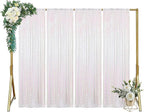 ShinyBeauty 4x10ft White Sequin Photography Backdrop | 4 Panels Glitter Sparkly Background Curtain for Weddings, Parties, and Studio Decor