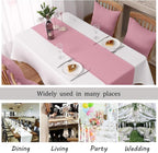 DUALIFE Baby Pink Table Runner 14x72 Inches,Romantic Rose Pink for Wedding Anniversary Party Decor Baby Shower and Birthday Party Cake Table Decorations 1 Piece