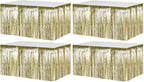 4 Pack 29x108 Inch Metallic Foil Fringe Tinsel Table Skirts for Rectangle Tables Streamer Backdrop for Wedding, Birthday, Parade Floats, Christmas, Halloween Party Decoration(Light Gold)