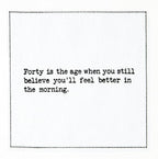 Five Star Napkins 40th Birthday Quotes White Cotton Cocktail Napkins, Beverage Napkins, Bar Napkins, Cloth Napkins, Party Napkins, Events, Holidays, Weddings, Birthdays, Disposable, 4.5" x 4.5"- (50x)