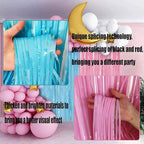 4 Pack Macaron Pink Blue Foil Fringe Curtain Backdrop, 3.28Ft x 8.2Ft Metallic Tinsel Foil Fringe Streamers for Photo Booth, Wedding Gender Reveal Backdrop Boy or Girl Birthday Party Decoration