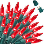 Joiedomi Red Christmas Lights Outdoor,42.8FT Christmas Tree Lights Outside,200(2x100) Count String Lights,Green Wire Xmas Lights for Decorations Indoor Holiday Theme Party Yard House
