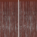 2PCS Coffee Foil Fringe Backdrop Curtains, Brown Tinsel Streamers Birthday Party Decorations, Fringe Backdrop for Graduation, Baby Shower, Gender Reveal, Disco Party Bachelorette Xmas Party Decors