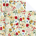 WRAPAHOLIC Floral Wrapping Paper Roll - Mini Roll - 17 Inch x 9.8 Feet - Wild Flower Wrapping Paper, Perfect for Girls Women Birthday, Wedding, Bridal Shower
