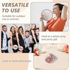4Pcs Bohemian Round Foldable Hand Fan Japanese Foldable Fan Style Handheld Compact Cooling Fans,Round Folding Fan for Outdoor Games,Xmas Decoration,Festival,Party Favors,Travel,Events