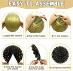 14Pcs Black and Gold Party Decorations, Hanging Paper Lanterns Fans Tissue Flower Pom Poms for Men Birthday Graduation Retirement New Years Decorations New Years Eve Party Supplies 2026