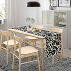 Graffiti Table Runner,Black White Abstract Messy Art Theme Pattern Print Tablecloth Burlap for Hotel Indoors Outdoor Dining Room Kitchen Home Decor,W13X L108 in