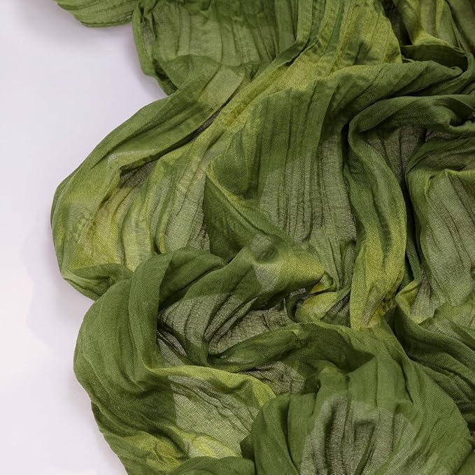 Olive Green Cheesecloth Table Runner Fall Table Runner Boho Gauze 120 Inches Green Fall Cheese Cloth Table Decorations for Thanksgiving Wedding Bridal Baby Shower Tea Party