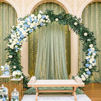 Wedding Arch Draping Fabric 29" x 19Ft Sheer Drapes for Backdrop Wedding Ceremony Reception Ceiling Decor Curtain Baby Bridal Shower Decoration (Sage Green, 1 Panel)