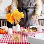 Cooraby 200 Pieces Thanksgiving Paper Straws Orange and Gold Assorted Paper Straws Biodegradable Drinking Straw Mix for Fall Leaf Autumn Wedding Supplies, 8 Style
