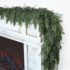 Realistic Christmas Garland for Mantle 9FT Real Touch Thick/Lush Artificial Cedar Garlands Christmas Decorations Indoor Christmas Garland for Stairs Railing Outdoor Table Xmas Holiday Decor Greenery