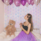 Iridescent Butterfly Fringe Party Backdrop - GREATRIL Fairy Streamers for Butterfly Princess Themed Birthdays Party Decoration - 3.2ft x 6.5ft - 2 Packs