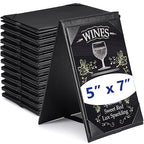 Gerrii Leatherette Table Tents Black PU Leather Menu Covers Bulk Double Sided Frame Sign Holders 2 Side Drink Dessert Menu Folders for Restaurant Coffee Cafe Bar Wedding Supplies(12 Pack,5 x 7 Inch)