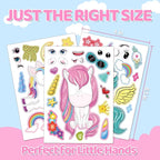 Aowplc 30 Sheets Make a Unicorn Stickers for Kids Party Favors, Birthday Decorations & Craft Activities