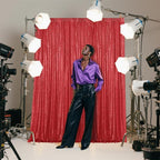 Red Sequin Backdrop Curtain 2 Pieces 2FTx8FT Glitter Photography Backdrop for Party Wedding Birthday Christmas Decorations