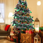 72 Feet Christmas Tinsel Garland Shiny Metallic Tinsel Twist Garland Streamers Ornaments Long Glitter Christmas Tree Hanging Decorations for Party Holiday Wedding Birthday Tree (Dark Green White)