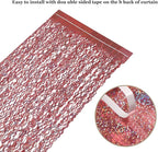 3 Pack 3.3 ft x 6.6 ft Tinsel Curtain -CYLMFC Rose Gold Birthday Backdrop Background for Wedding Graduation Engagement Party Backdrop Decor