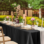 TURSTIN 4 Packs Black Satin Tablecloth 102 x 58 Inch Overlay Satin Table Cover Rectangle Bright Silk Tablecloth Smooth Fabric Table Decoration for Wedding Banquet Party Events