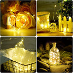 Wine Bottle Lights with Cork Switch for Liquor Bottles 4 Pack Rechargeable Battery Operated 20 Led Bottle Stopper Warm String Fairy Lights Indoor Christmas Wedding Halloween Decorations