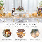 Hewory 24PCS Small Glass Hurricane Candle Holders Bulk - Short Clear Cylinder Vases for Centerpieces, Low Ribbed Vase for Wedding Reception Anniversary Baby Shower Events Party Home Table Decor
