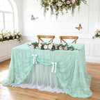 LuoluoHouse Vintage Lace Tablecloth Table Fabric 60x120 Inch for Garden Rustic Wedding Bridal Shower Party Decoration Rectangle Overlay Long Vintage Embroidered Reception Round Table Cloth Decor