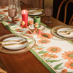 13×72 Inch Table Runner, Retro-Luxury Tassels Series for Kitchen Dining Table Holiday Decoration (Daisy)