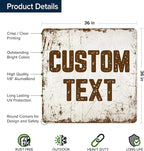 Custom Sign, Custom Street Sign, 11 Font Colors, 13 Font Styles, 4 Hole Options, 22 Sizes, 36x36 Inches, Rust Free DiBound, Fade Resistant, Made in USA by My Sign Center (Rustic)