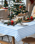 Pureegg Plastic Table Cloth Disposable 10 Pack, 54 x 108 Inch Table Cloths, Party, Picnic, Decorative Gingham Tablecloths, Rectangle, Blue and White Checkered Cover, Leakproof & Sturdy, Blue Plaid