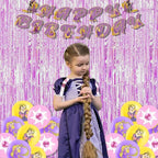 BRAVESHINE Clear Purple Party Decorations Iridescent Foil Curtain - 2 Pack 3.2 x 6.5 ft Holographic Tinsel Backdrop Party Streamers Curtains for Birthdays Valentine’s Bachelorette Bridal Shower Decor