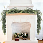 MAKHOT 1-Piece 5.6Ft Artificial Pine Needle Garland, Real Touch Winter Pine Garland, Faux Christmas Garland for Table, Mantle, Wall, Indoor, Outdoor Christmas Decorations