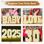 Marquee Light Up Letters: 4FT Large Decorative Signs for Party Decorations Baby Shower Birthday Wedding Engagement Anniversary, 4 Feet Tall Pre-Cut DIY Foamboard Letter J - Easy to Assemble