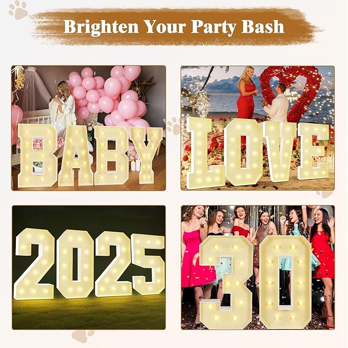 Marquee Light Up Letters: 4FT Large Decorative Signs for Party Decorations Baby Shower Birthday Wedding Engagement Anniversary, 4 Feet Tall Pre-Cut DIY Foamboard Letter Q - Easy to Assemble