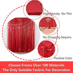 JYFLZQ Red Sequin Backdrop Curtains 2ft x 8ft 2 Panels Glitter Photo Booth Backdrops Sparkly Photography Background Drapes for Parties Wedding Bridal Showers