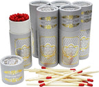 Long Round Matches Shabbos Kodesh Decorated Container of Approx 40 Matches - Pack of 6