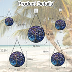 Stained Glass Window Hanging, Blue Purple Tree of Life Sun Catchers Colorful Glass Panel Plants Suncatcher Decor for Birthday for Women,Men,Wife, Lovers, and Mom 14.9x14.9 in
