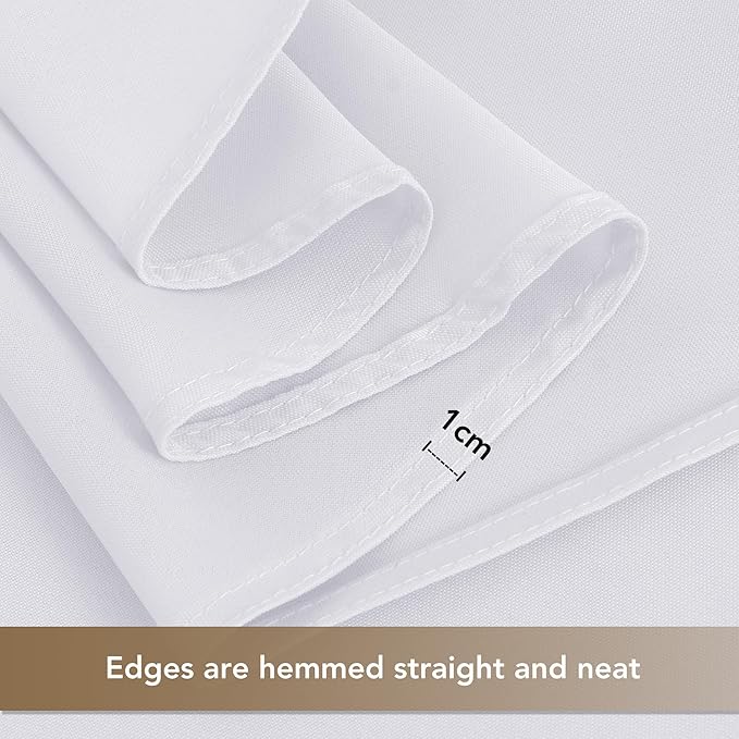 sancua White Square Tablecloths 60x60 Inch, 2 Pack - Fabric Table Cloth for Square or Round Tables, Washable Polyester Table Cover for Dinner, Holiday Party, Decorative Display Tables