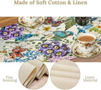 Brown Bird Floral Table Runner Spring Flower Kitchen Table Decoration Suitable for Family Dinner Decoration 13x90 Inch