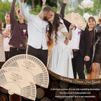 100 PCS Custom Fans Personalized Folding Fans for Line Dancing Wooden Hand Fan Wedding Favors Bulk Fans for Guests Party Event Use (Style14)
