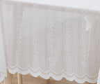 LinenZone Lace Round Tablecloth with Elegant Scalloped Bottom for Any Special Event Such as Wedding, Birthday Party, Baby Shower, Anniversary. Sits 6 to 8 People. (Linda 90 Round, Ivory)