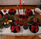 Linen Table Runner 14 x 120 Inch Long - 100% Pure Linen Christmas Red Table Runner - Cloth Fabric Hemstitch Runner for Thanksgiving, Christmas, Winter, New Year - Elara