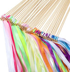Boao 40 Pieces Mixed Color Ribbon Sticks with Bell, Ribbon Sticks for Stick Party, Streamers for Wedding Birthday Party Celebration Baby Shower Favors(Multicolor)