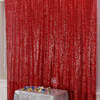 Poise3EHome Red Sequin Backdrop,8FT x 10FT Sequin Photography Backdrop Curtain for Party Decoration, Red