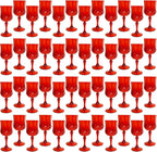Plastic Wine Glasses，Plastic Goblets Vintage Style Cordial Drinking Glasses for Wedding Reception, Christmas Grand Event Party Supplies (48, Red)