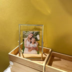 Gold Floating Frame, 4"x6", Vertical, For Picture 3.5x5, 2x3, 1x2, Small Tabletop Photo Frame, Classy Gift For Kids on Birthday