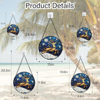 Stained Glass Window Hanging - Reindeer Blue Starry Sky Suncatcher for Doors Home Christmas Decoration Winter Sun Catcher Thanksgiving New Year Birthday Gifts for Women Men Mom Nana 6.3 in