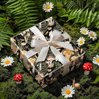 RUSPEPA Forest Mushroom Wrapping Paper Roll, Mini Roll, Woodland Squirrel and Snail Design, Black Nature Gift Wrap for Fall, Birthday, Thanksgiving Party, 17 Inches x 16.4 Feet