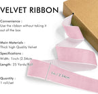Pink Velvet Ribbon 1'' 25 Yards for Christmas Tree, Gift Wrapping, Flower Bouquet, Wreath Decorations, Bow Making