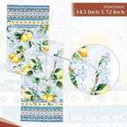 Maison d' Hermine Table Runner 100% Cotton Single Layer Table Runners 72 inches Long Decorative for Home Kitchen Dining Party Baby Shower Wedding Bridal Shower Spring Summer (Citrus, 14.50" x 72")